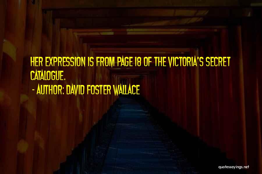 David Foster Wallace Quotes: Her Expression Is From Page 18 Of The Victoria's Secret Catalogue.