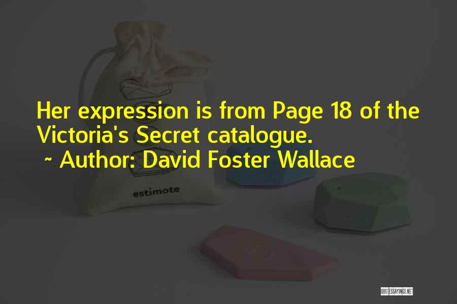 David Foster Wallace Quotes: Her Expression Is From Page 18 Of The Victoria's Secret Catalogue.