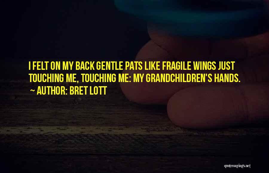 Bret Lott Quotes: I Felt On My Back Gentle Pats Like Fragile Wings Just Touching Me, Touching Me: My Grandchildren's Hands.
