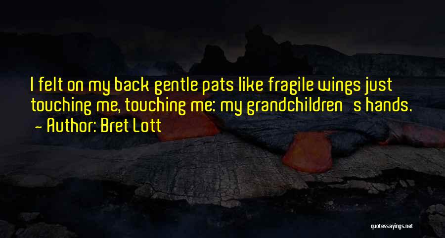 Bret Lott Quotes: I Felt On My Back Gentle Pats Like Fragile Wings Just Touching Me, Touching Me: My Grandchildren's Hands.