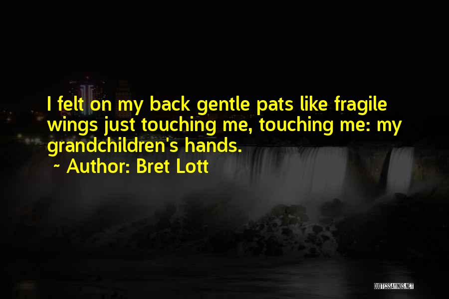 Bret Lott Quotes: I Felt On My Back Gentle Pats Like Fragile Wings Just Touching Me, Touching Me: My Grandchildren's Hands.