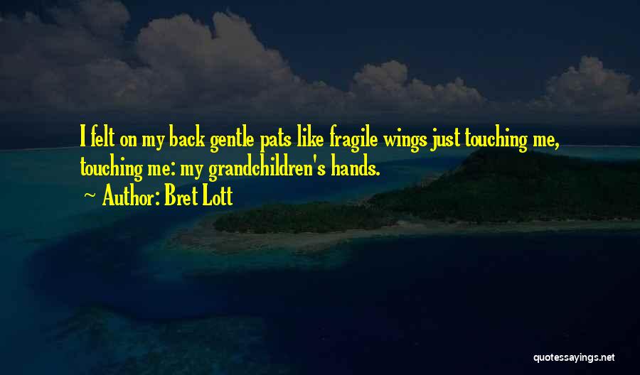 Bret Lott Quotes: I Felt On My Back Gentle Pats Like Fragile Wings Just Touching Me, Touching Me: My Grandchildren's Hands.