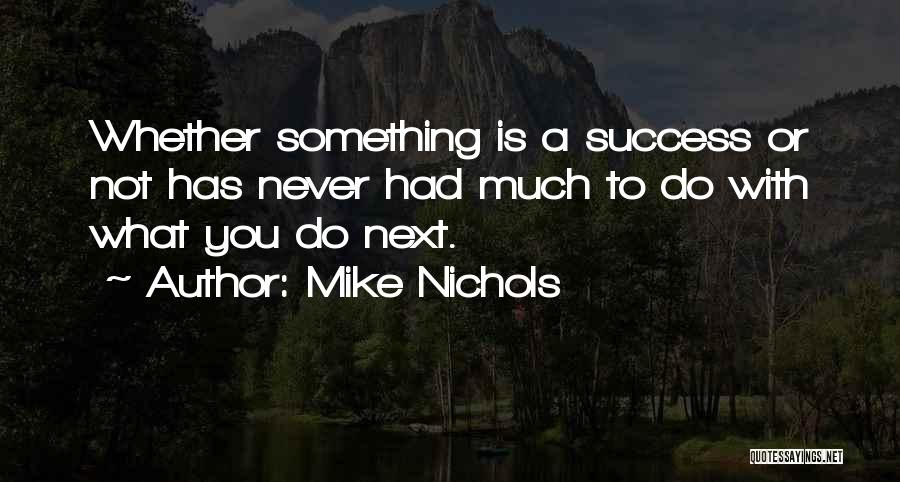 Mike Nichols Quotes: Whether Something Is A Success Or Not Has Never Had Much To Do With What You Do Next.