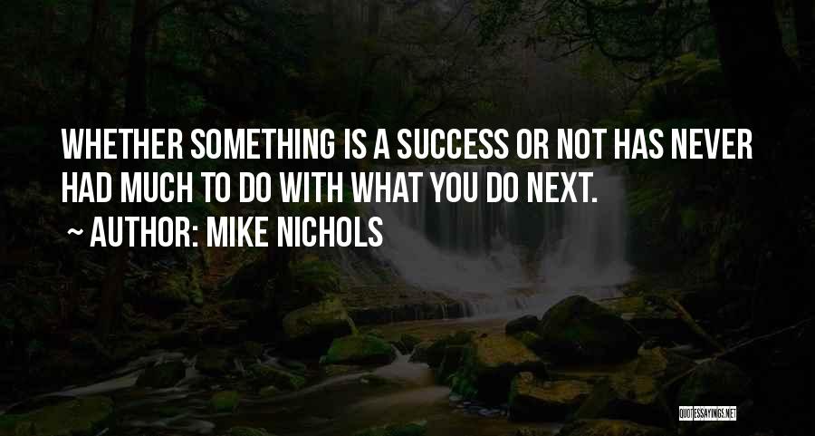 Mike Nichols Quotes: Whether Something Is A Success Or Not Has Never Had Much To Do With What You Do Next.