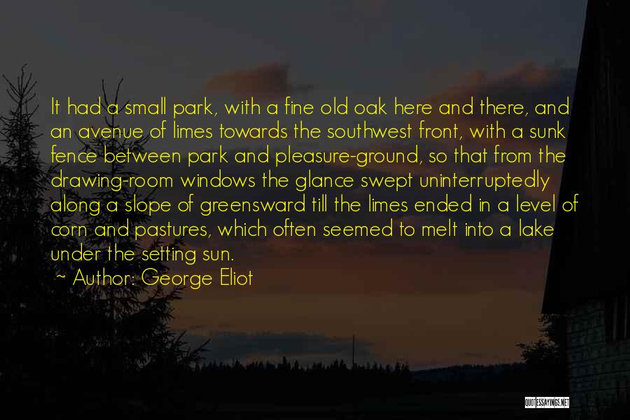 George Eliot Quotes: It Had A Small Park, With A Fine Old Oak Here And There, And An Avenue Of Limes Towards The