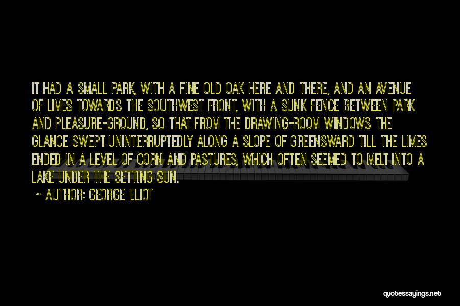 George Eliot Quotes: It Had A Small Park, With A Fine Old Oak Here And There, And An Avenue Of Limes Towards The