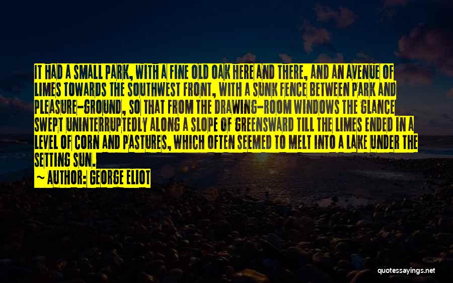 George Eliot Quotes: It Had A Small Park, With A Fine Old Oak Here And There, And An Avenue Of Limes Towards The