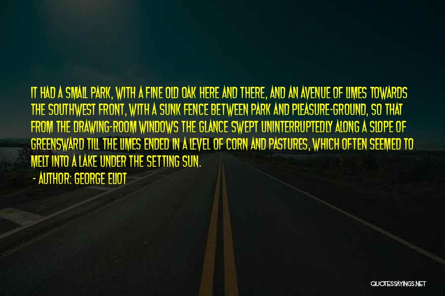 George Eliot Quotes: It Had A Small Park, With A Fine Old Oak Here And There, And An Avenue Of Limes Towards The