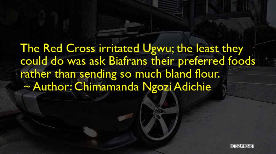 Chimamanda Ngozi Adichie Quotes: The Red Cross Irritated Ugwu; The Least They Could Do Was Ask Biafrans Their Preferred Foods Rather Than Sending So