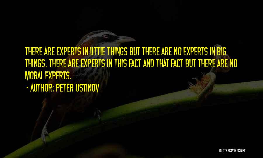 Peter Ustinov Quotes: There Are Experts In Little Things But There Are No Experts In Big Things. There Are Experts In This Fact