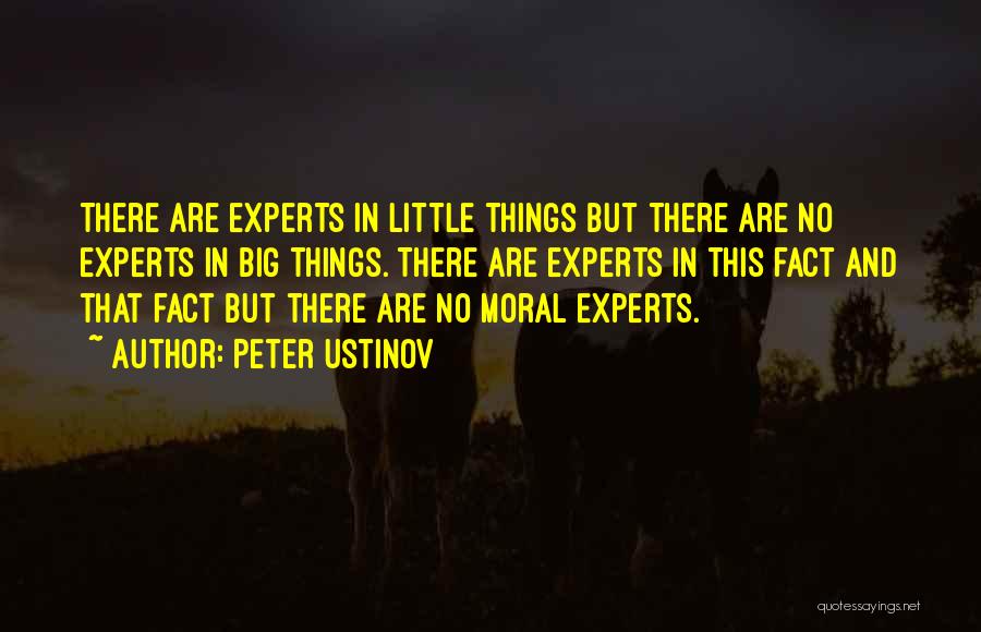 Peter Ustinov Quotes: There Are Experts In Little Things But There Are No Experts In Big Things. There Are Experts In This Fact