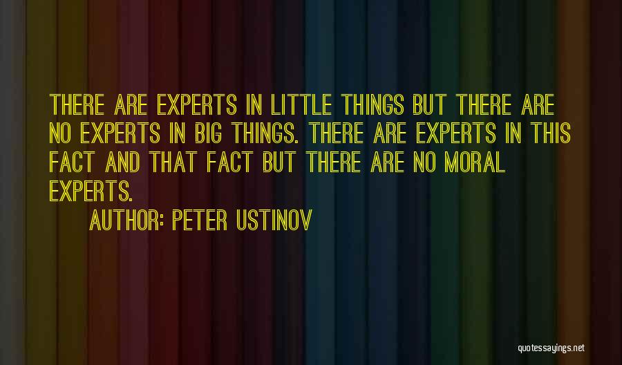 Peter Ustinov Quotes: There Are Experts In Little Things But There Are No Experts In Big Things. There Are Experts In This Fact