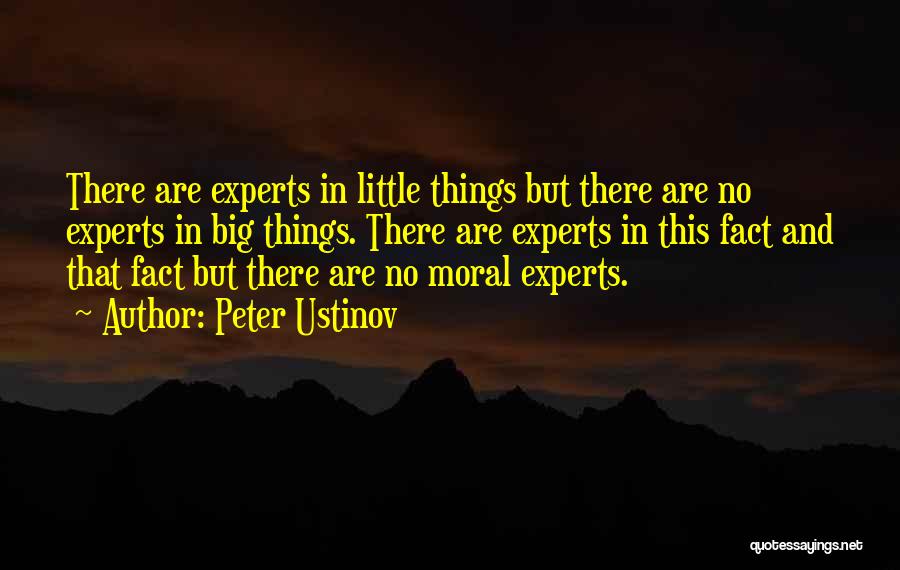 Peter Ustinov Quotes: There Are Experts In Little Things But There Are No Experts In Big Things. There Are Experts In This Fact