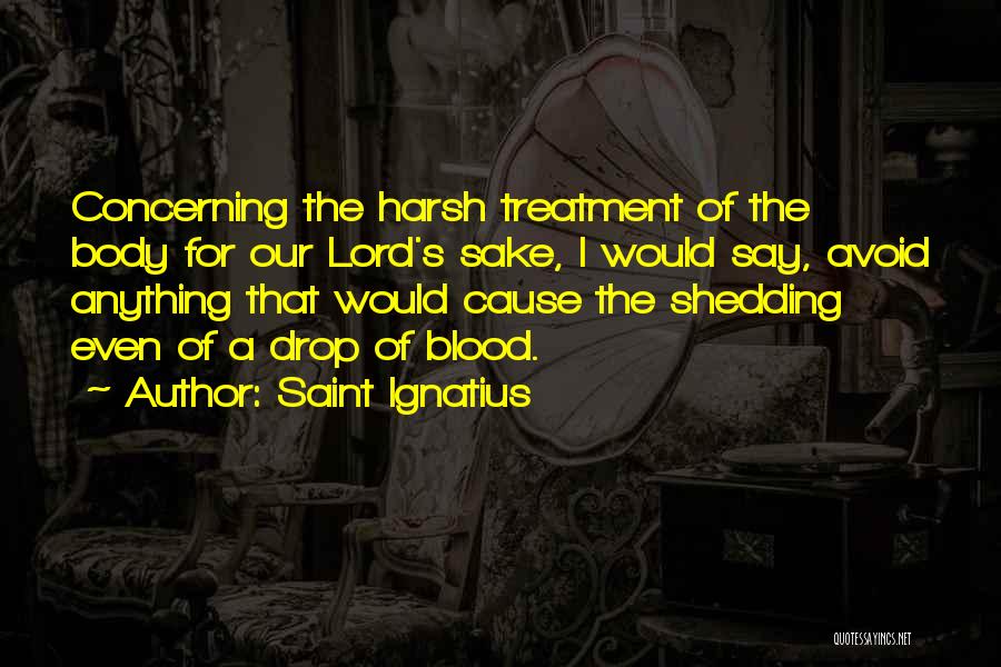 Saint Ignatius Quotes: Concerning The Harsh Treatment Of The Body For Our Lord's Sake, I Would Say, Avoid Anything That Would Cause The