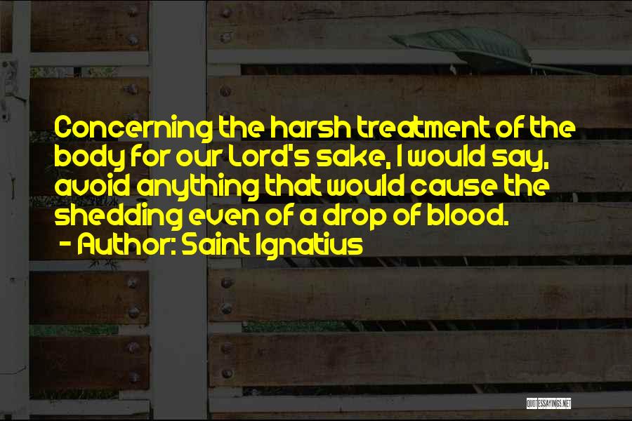 Saint Ignatius Quotes: Concerning The Harsh Treatment Of The Body For Our Lord's Sake, I Would Say, Avoid Anything That Would Cause The