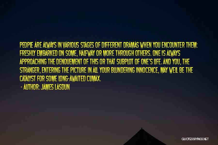 James Lasdun Quotes: People Are Always In Various Stages Of Different Dramas When You Encounter Them: Freshly Embarked On Some, Halfway Or More