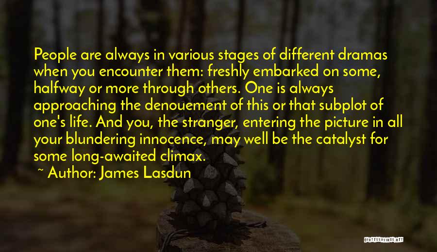 James Lasdun Quotes: People Are Always In Various Stages Of Different Dramas When You Encounter Them: Freshly Embarked On Some, Halfway Or More