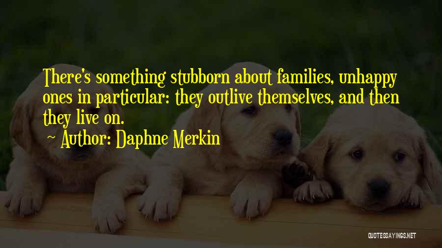 Daphne Merkin Quotes: There's Something Stubborn About Families, Unhappy Ones In Particular: They Outlive Themselves, And Then They Live On.