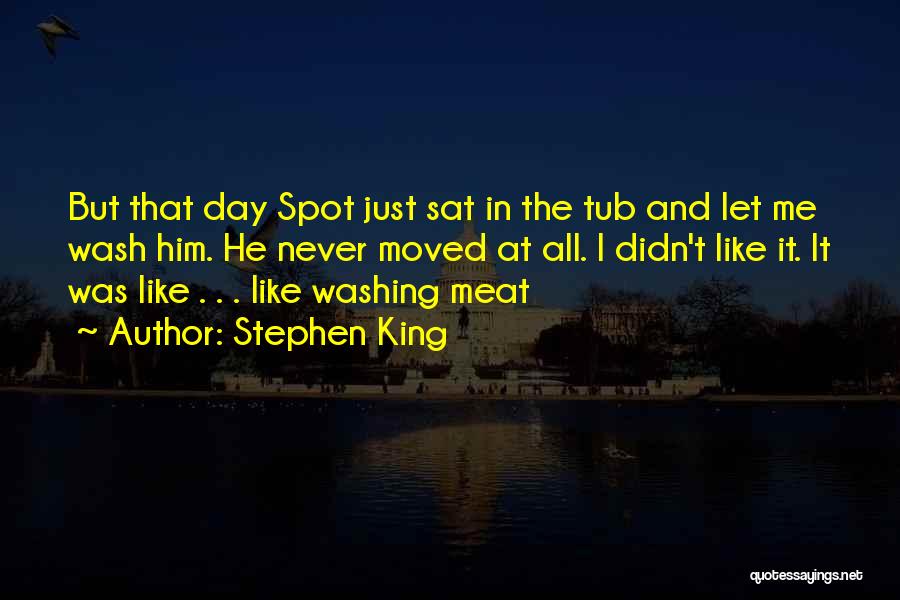 Stephen King Quotes: But That Day Spot Just Sat In The Tub And Let Me Wash Him. He Never Moved At All. I