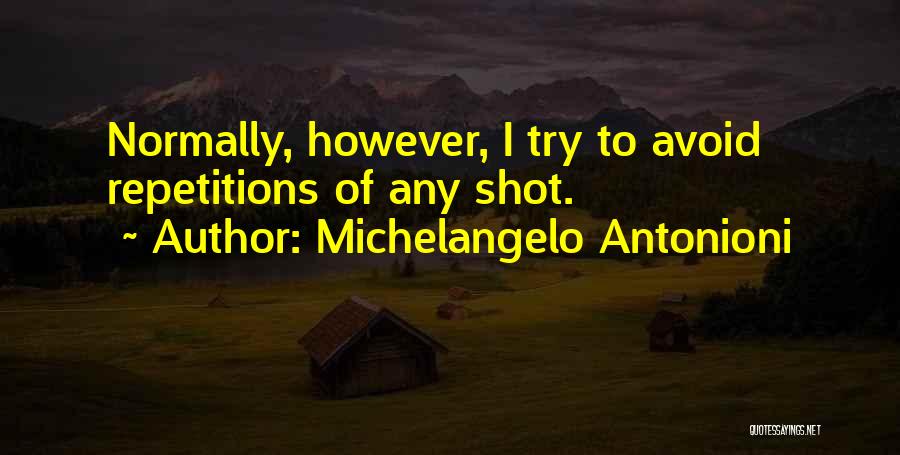 Michelangelo Antonioni Quotes: Normally, However, I Try To Avoid Repetitions Of Any Shot.