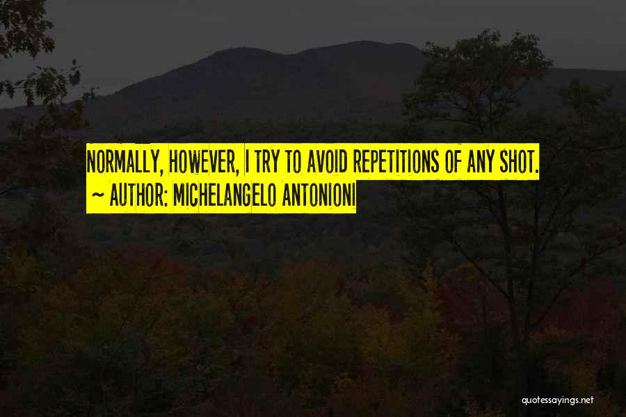 Michelangelo Antonioni Quotes: Normally, However, I Try To Avoid Repetitions Of Any Shot.