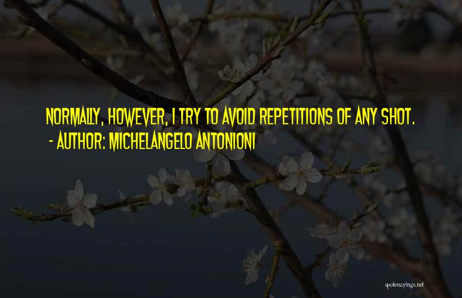 Michelangelo Antonioni Quotes: Normally, However, I Try To Avoid Repetitions Of Any Shot.