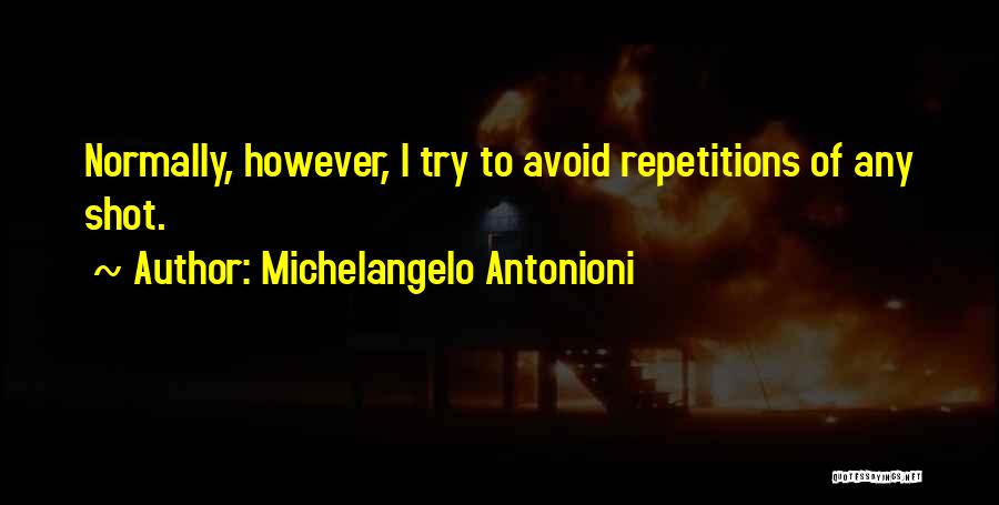 Michelangelo Antonioni Quotes: Normally, However, I Try To Avoid Repetitions Of Any Shot.