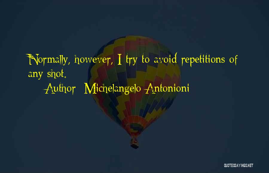 Michelangelo Antonioni Quotes: Normally, However, I Try To Avoid Repetitions Of Any Shot.