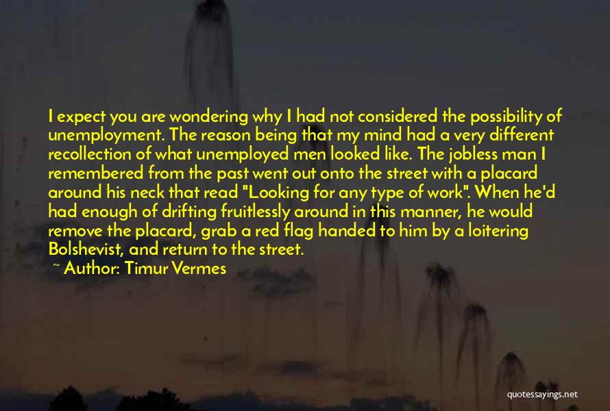 Timur Vermes Quotes: I Expect You Are Wondering Why I Had Not Considered The Possibility Of Unemployment. The Reason Being That My Mind