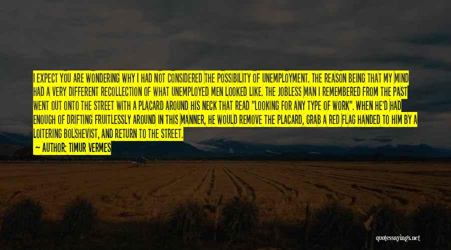 Timur Vermes Quotes: I Expect You Are Wondering Why I Had Not Considered The Possibility Of Unemployment. The Reason Being That My Mind