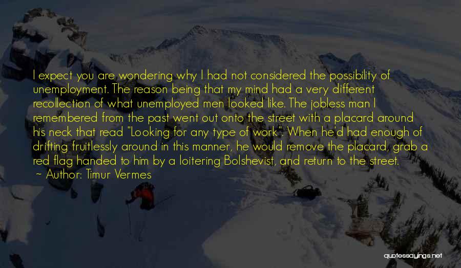 Timur Vermes Quotes: I Expect You Are Wondering Why I Had Not Considered The Possibility Of Unemployment. The Reason Being That My Mind