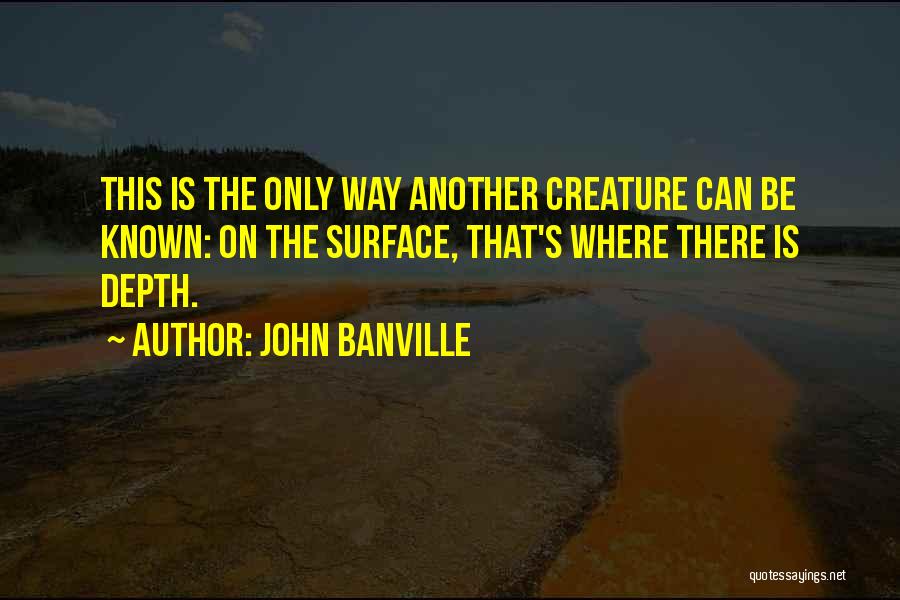 John Banville Quotes: This Is The Only Way Another Creature Can Be Known: On The Surface, That's Where There Is Depth.