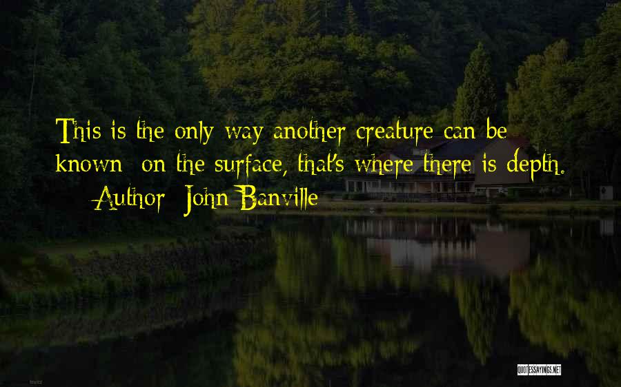 John Banville Quotes: This Is The Only Way Another Creature Can Be Known: On The Surface, That's Where There Is Depth.