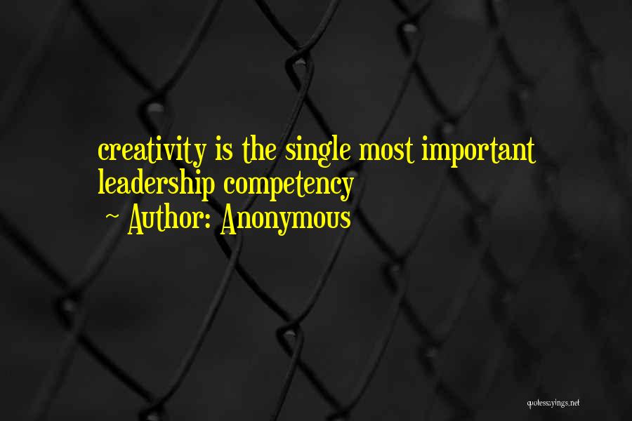 Anonymous Quotes: Creativity Is The Single Most Important Leadership Competency