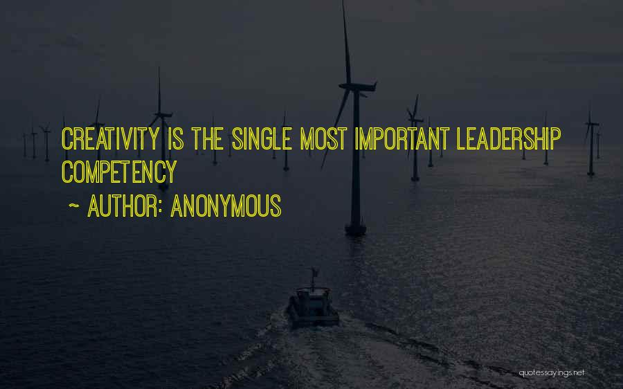 Anonymous Quotes: Creativity Is The Single Most Important Leadership Competency