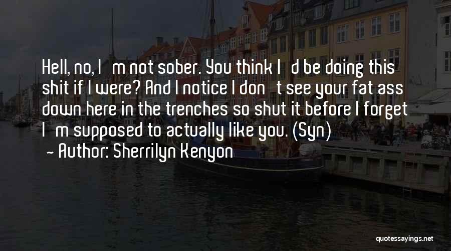 Sherrilyn Kenyon Quotes: Hell, No, I'm Not Sober. You Think I'd Be Doing This Shit If I Were? And I Notice I Don't