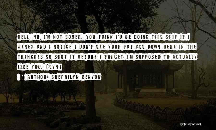 Sherrilyn Kenyon Quotes: Hell, No, I'm Not Sober. You Think I'd Be Doing This Shit If I Were? And I Notice I Don't