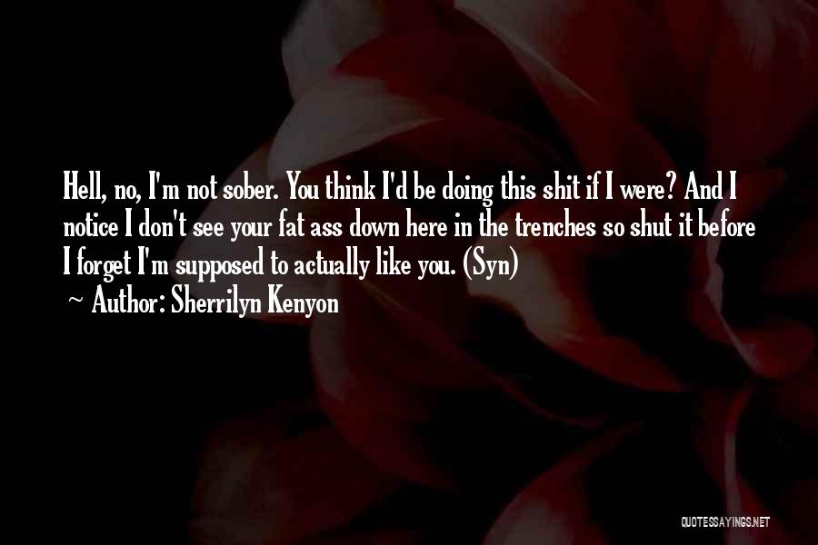 Sherrilyn Kenyon Quotes: Hell, No, I'm Not Sober. You Think I'd Be Doing This Shit If I Were? And I Notice I Don't