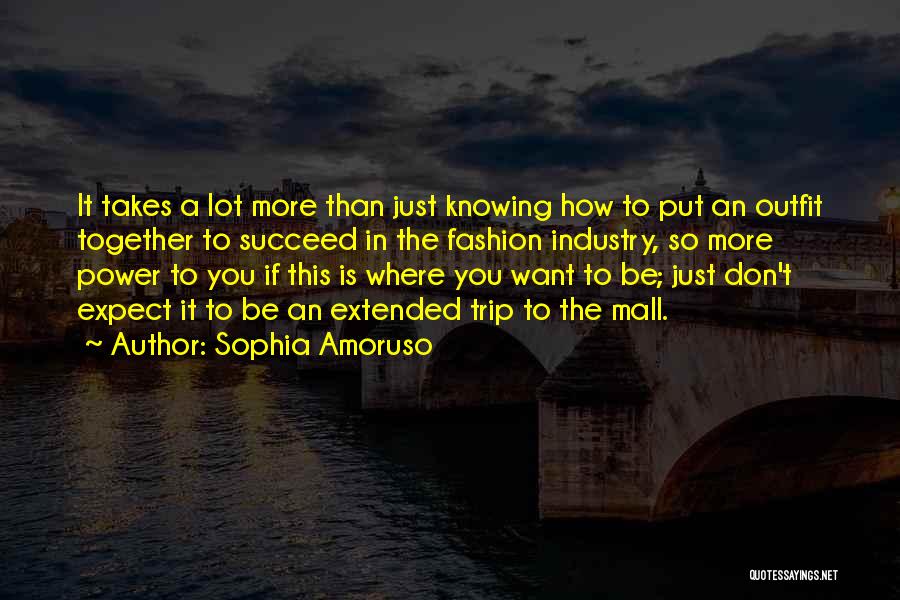 Sophia Amoruso Quotes: It Takes A Lot More Than Just Knowing How To Put An Outfit Together To Succeed In The Fashion Industry,