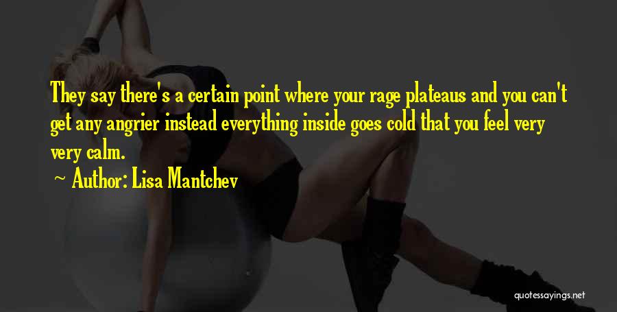 Lisa Mantchev Quotes: They Say There's A Certain Point Where Your Rage Plateaus And You Can't Get Any Angrier Instead Everything Inside Goes