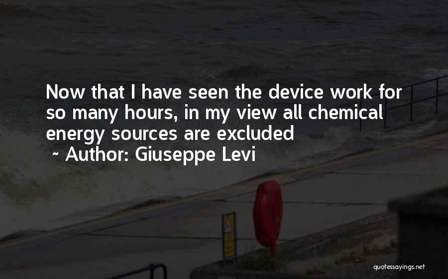 Giuseppe Levi Quotes: Now That I Have Seen The Device Work For So Many Hours, In My View All Chemical Energy Sources Are