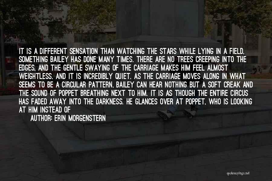 Erin Morgenstern Quotes: It Is A Different Sensation Than Watching The Stars While Lying In A Field, Something Bailey Has Done Many Times.