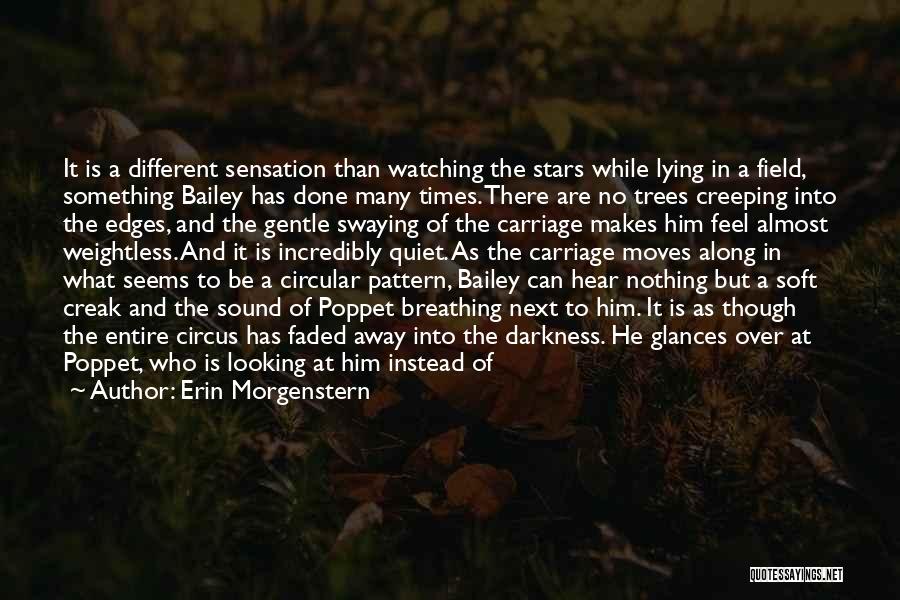 Erin Morgenstern Quotes: It Is A Different Sensation Than Watching The Stars While Lying In A Field, Something Bailey Has Done Many Times.