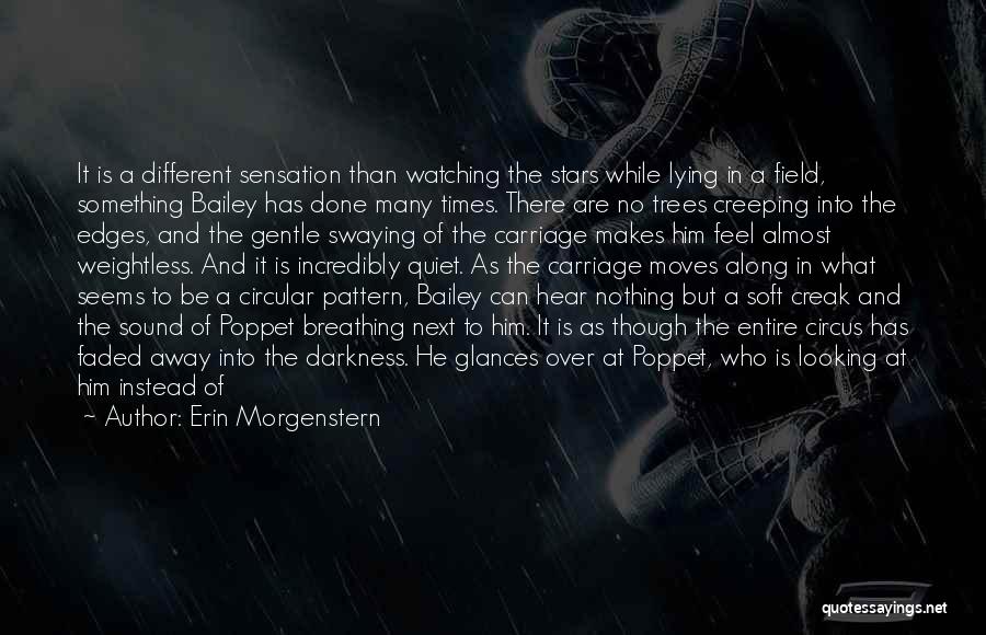 Erin Morgenstern Quotes: It Is A Different Sensation Than Watching The Stars While Lying In A Field, Something Bailey Has Done Many Times.