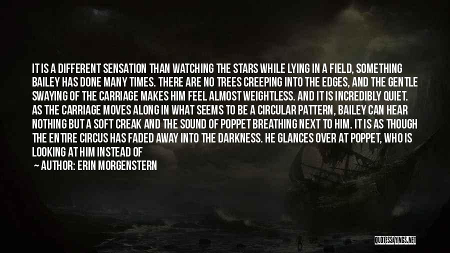 Erin Morgenstern Quotes: It Is A Different Sensation Than Watching The Stars While Lying In A Field, Something Bailey Has Done Many Times.