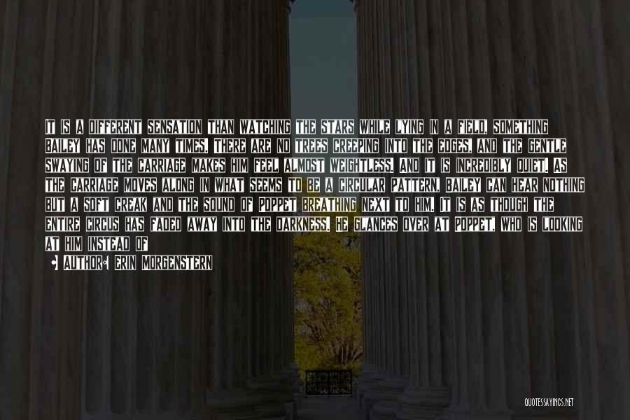 Erin Morgenstern Quotes: It Is A Different Sensation Than Watching The Stars While Lying In A Field, Something Bailey Has Done Many Times.