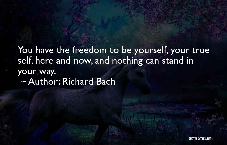 Richard Bach Quotes: You Have The Freedom To Be Yourself, Your True Self, Here And Now, And Nothing Can Stand In Your Way.