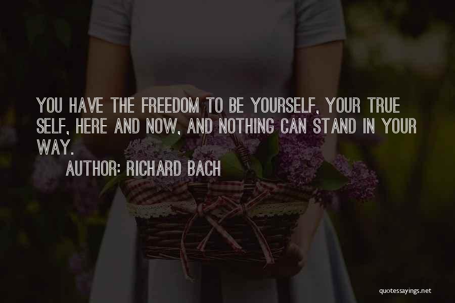 Richard Bach Quotes: You Have The Freedom To Be Yourself, Your True Self, Here And Now, And Nothing Can Stand In Your Way.