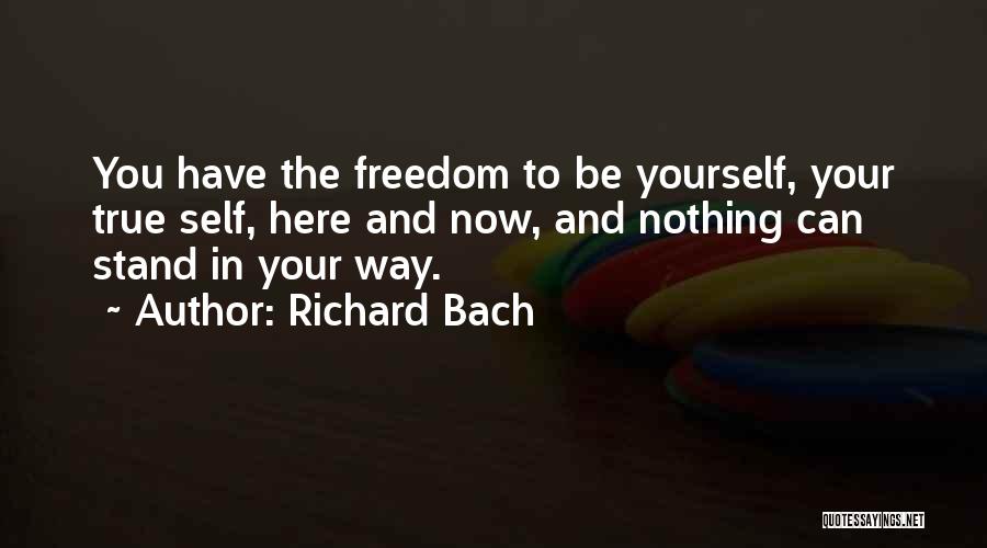 Richard Bach Quotes: You Have The Freedom To Be Yourself, Your True Self, Here And Now, And Nothing Can Stand In Your Way.