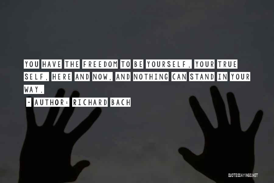 Richard Bach Quotes: You Have The Freedom To Be Yourself, Your True Self, Here And Now, And Nothing Can Stand In Your Way.